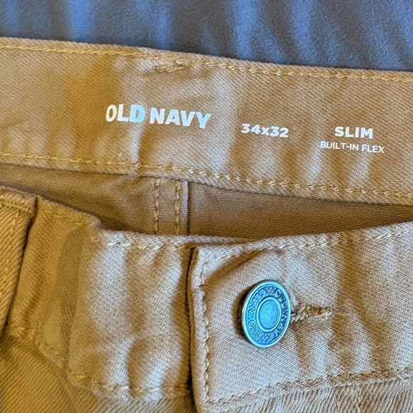 NWT Old Navy Men's Slim Straight Jeans -34x32 Mustard - Picture 5 of 6